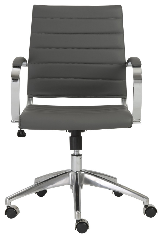 Axel Low Back Office Chair, Gray With Aluminum Base - Modern - Office  Chairs - by Euro Style | Houzz