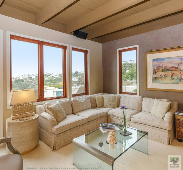 New Wood Windows in Fantastic Living Room Renewal by Andersen Bay Area San Fra Living Room