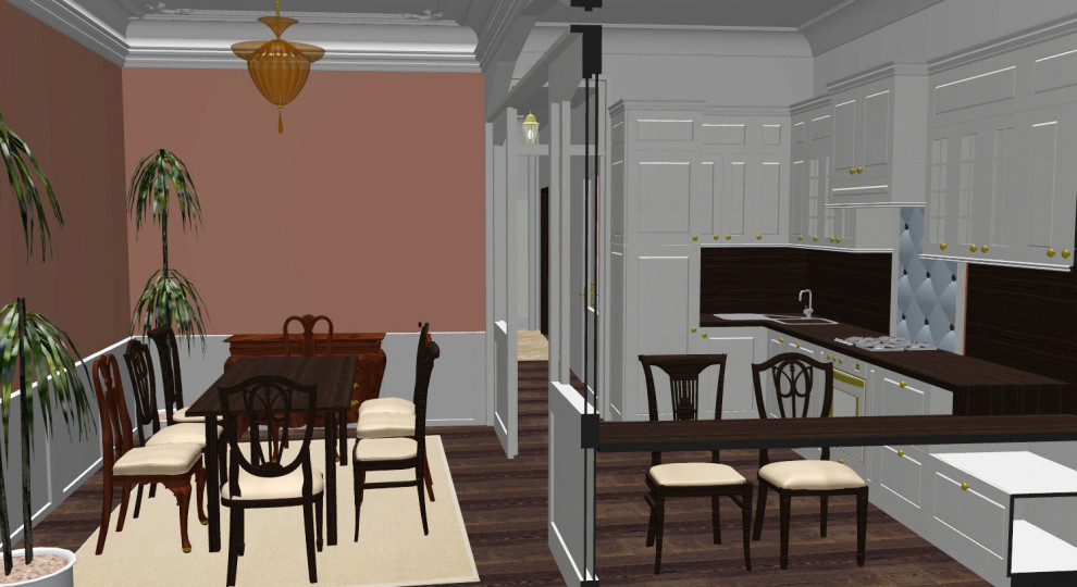 Английский колониальный. Дизайн-проект квартиры в историческом доме 1890 года на