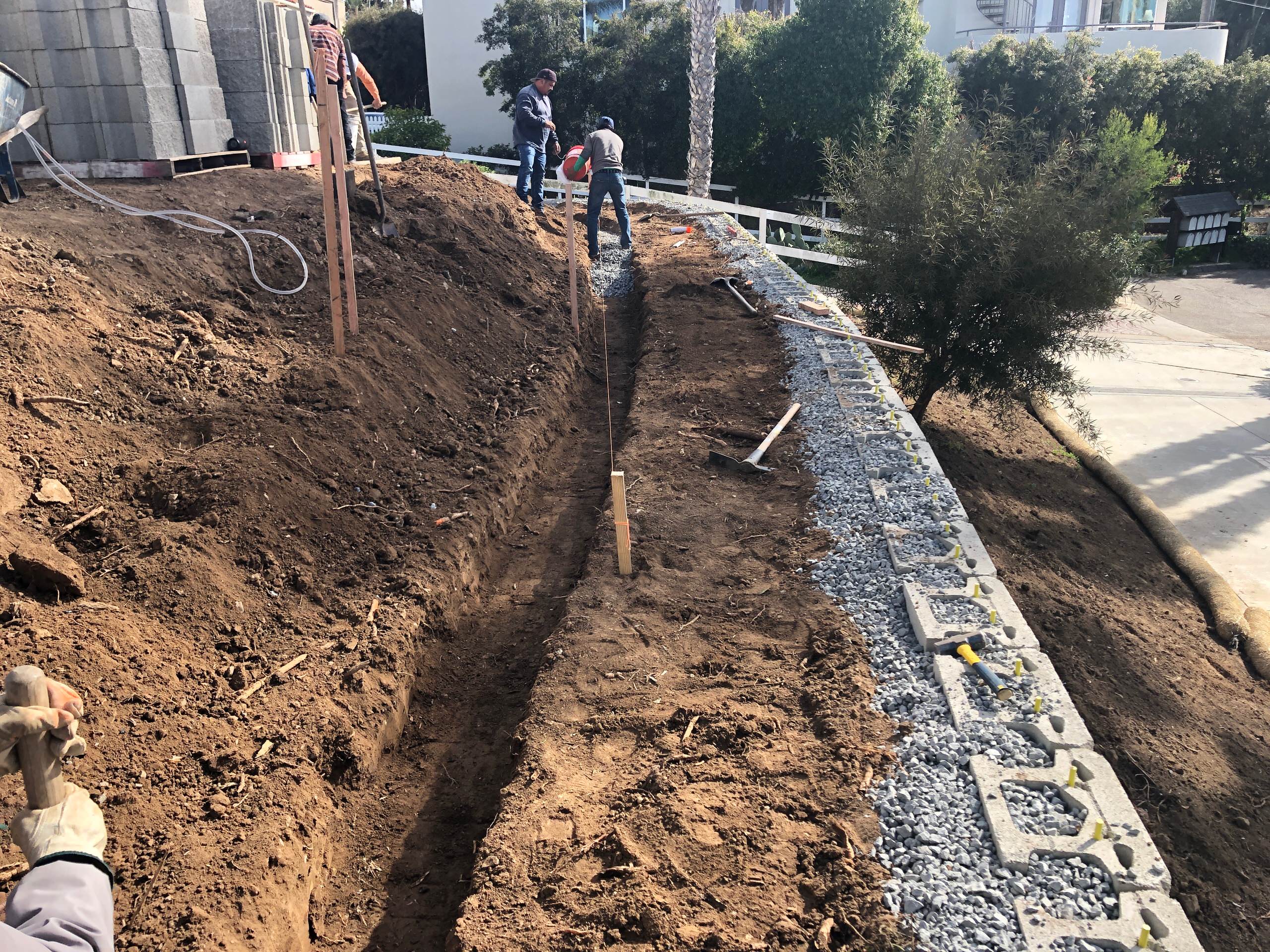 Building a Terraced Retaining Wall System in Del Mar
