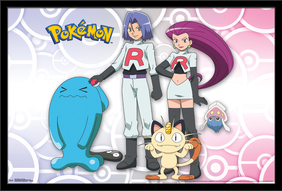 Pokemon Team Rocket Poster, Black Framed Version