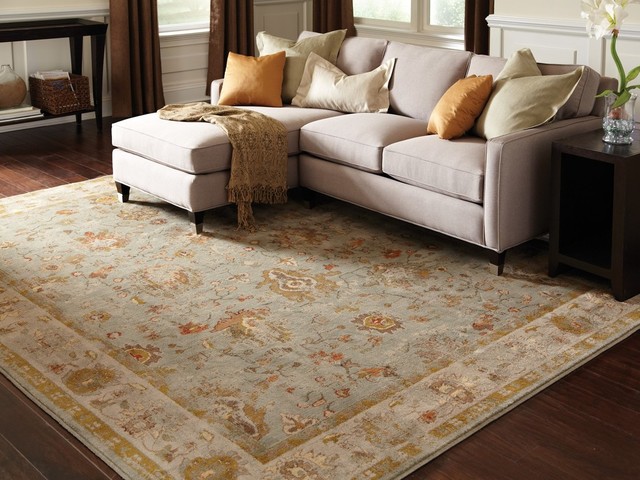 Colette Oriental Blue and Gray Rug, 5'3"x7'6"