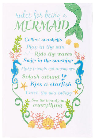 Rules For Being A Mermaid Printed Kitchen Towel