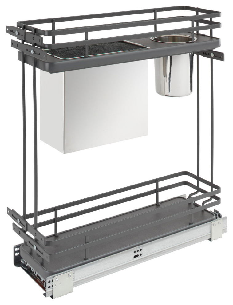 TwoTier Knife Block Pull Out Organizers With Soft Close Pantry And