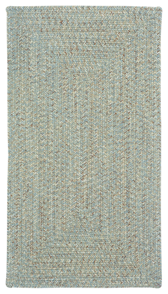 Sea Pottery Concentric Braided Rectangle Rug, Caribbean, 9'2"x13'2"