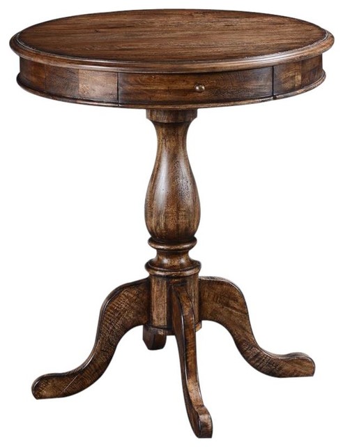 Lamp Table Dayton Round Old World, Side Lamp Table