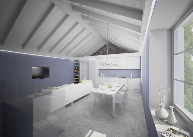 Ristrutturazione edifico storico contemporain-salon