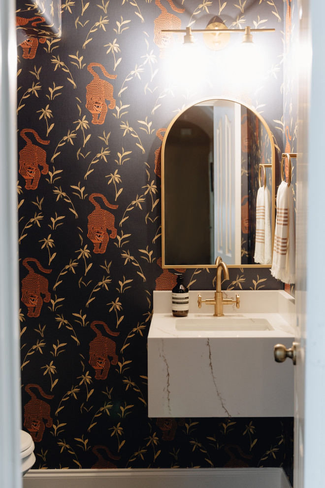 Design ideas for an eclectic powder room in Dallas.