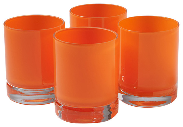 Set Of 8 Orange Bar Drinking Glasses Old Fashioned Art Everyday Glasses By My Swanky Home