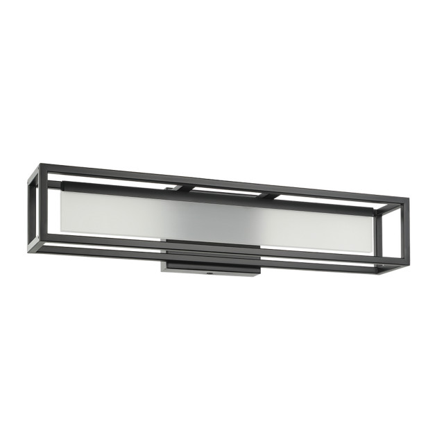 Gualajo Bath/Vanity Light, Integrated LED, Matte Black, White Acrylic