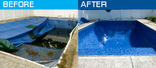 Example of a mid-sized transitional backyard concrete and custom-shaped pool design