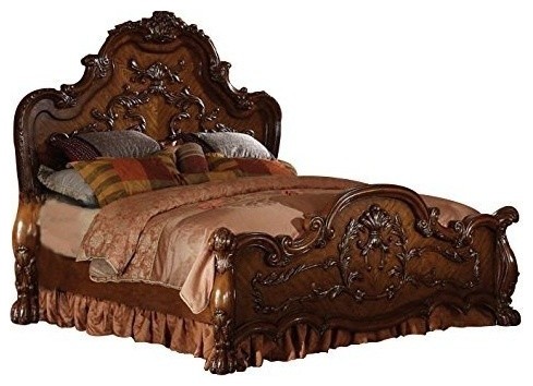 Acme Dresden California King Bed In Cherry Oak