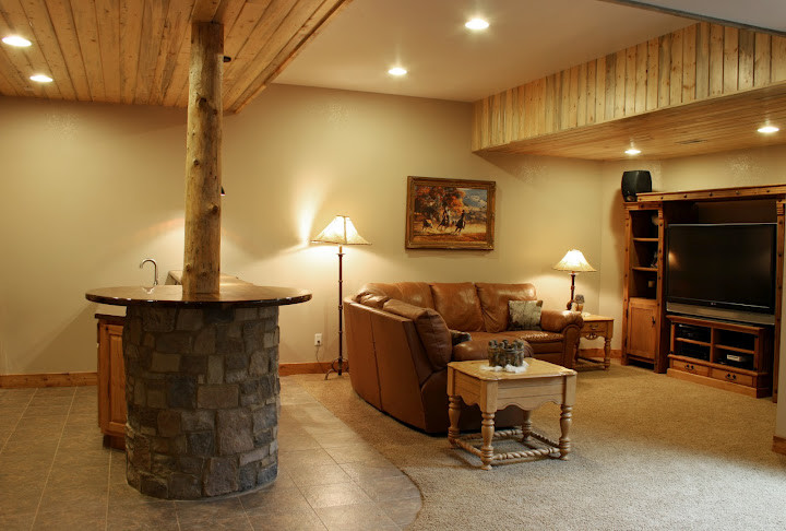 This is an example of a country basement in Denver.