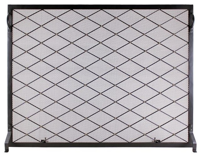 Minuteman Harlequin Flat Fireplace Screen Transitional