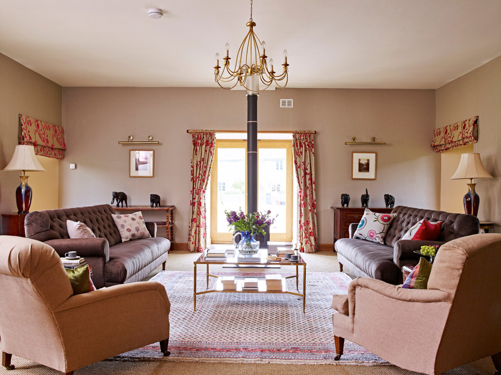 This is an example of a country living room in Gloucestershire.