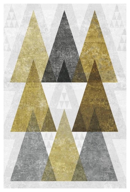 "Mod Triangles IV Gold" Digital Paper Print by Michael Mullan, 26"x38"