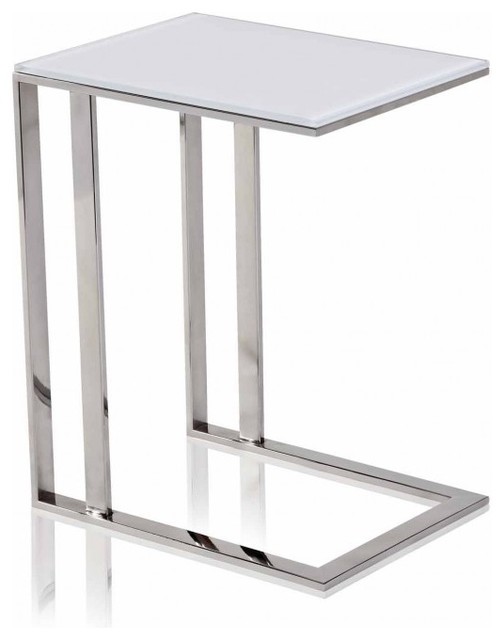 Khloe Side Table White moderne-sideborde-og-aflastningsborde