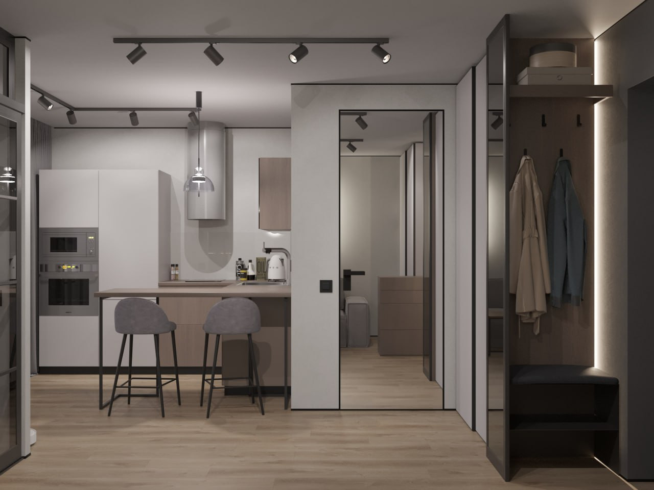 Однокомнатная квартира в стиле минимализм