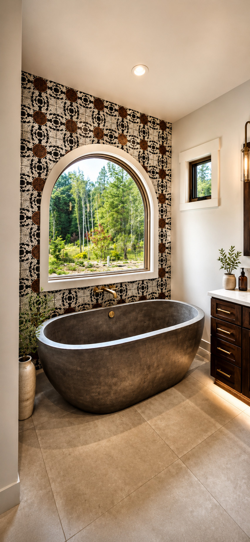 Arched Window Spa Bathroom