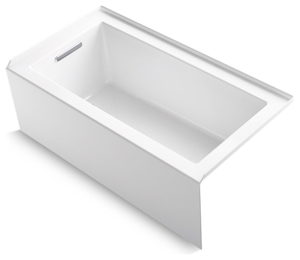 Underscore Alcove Bath With Integral Apron and LeftHand Drain, 60"x32