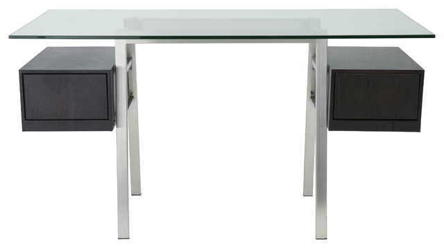 Euro Style Collette Collection Desk Frame in Brushed Stainless Steel