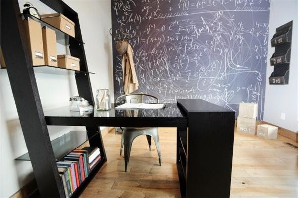 Inspiration for a contemporary home office in Calgary.