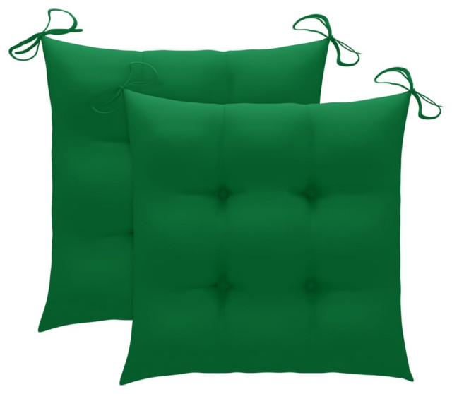 Vidaxl Chair Cushions, Set of 2, Green 19.7"x19.7"x2.8" Fabric