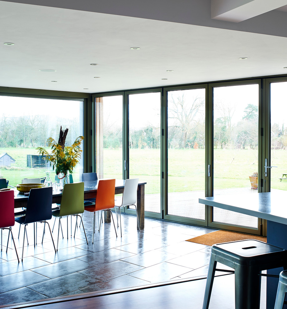 Inspiration for a contemporary dining room in Sussex.