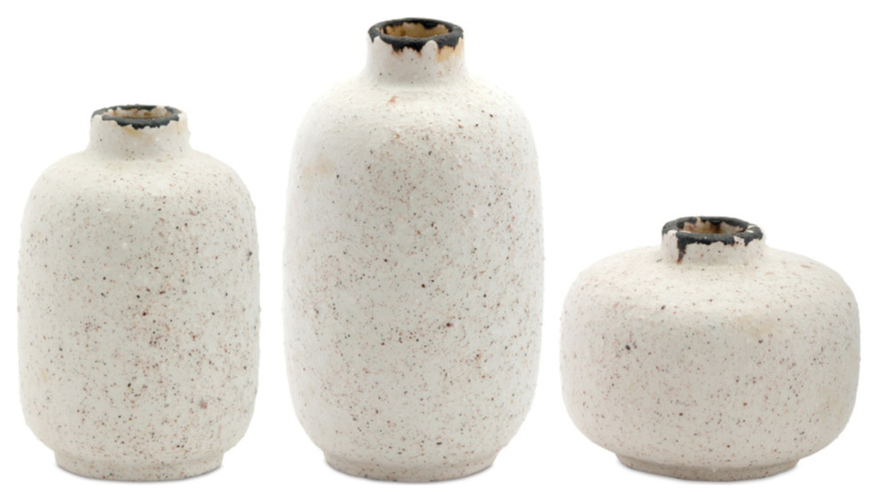 Mini Vase, 6-Piece Set, 3.5"H, 5.25"H, 6.25"H Terra Cotta