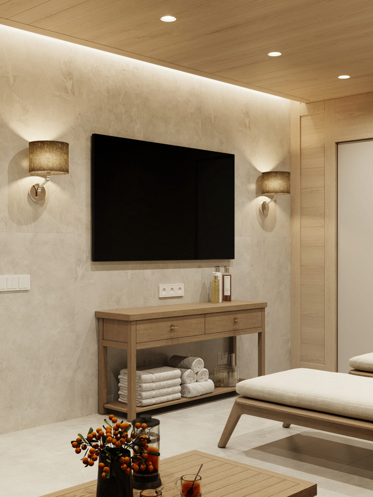 Зона отдыха с бассейном и сауной