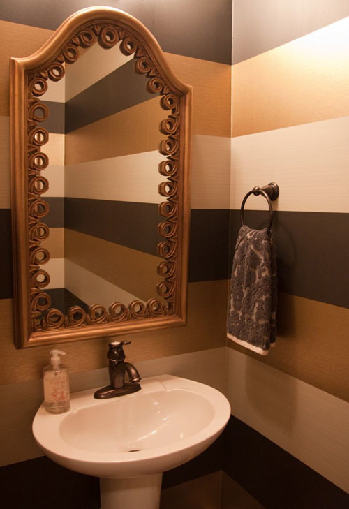 Design ideas for a traditional powder room in Cleveland.