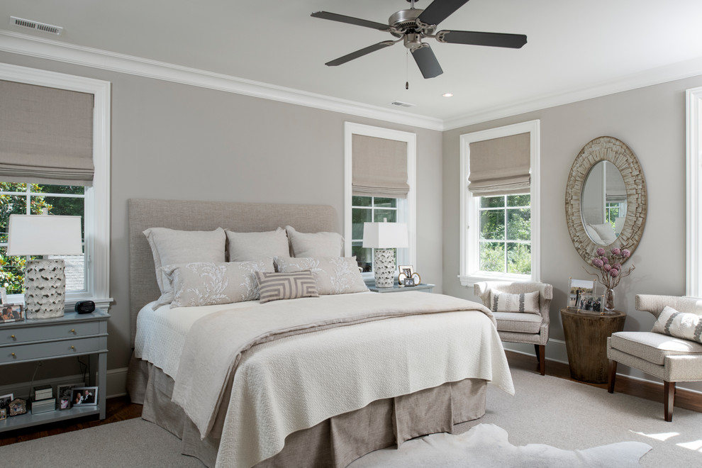 Inspiration for a large traditional bedroom in Charlotte.