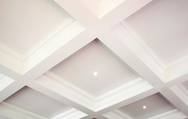Custom Coffered Ceilings klassisch-wohnzimmer