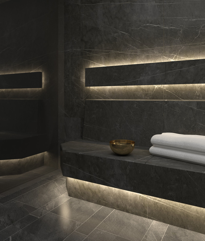 Современный хамам в темном камне