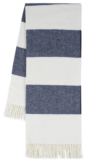 Rugby Stripe Throw, Navy