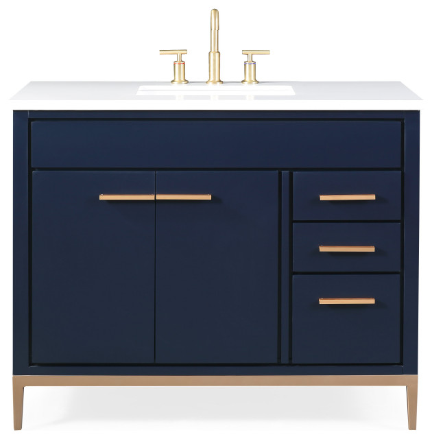 42 Beatrice Modern Navy Blue Bathroom Vanity Contemporary 42 Beatrice Modern Navy Blue Bathroom