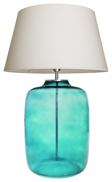 Misool Aquamarine Table Lamp With Cream Shade