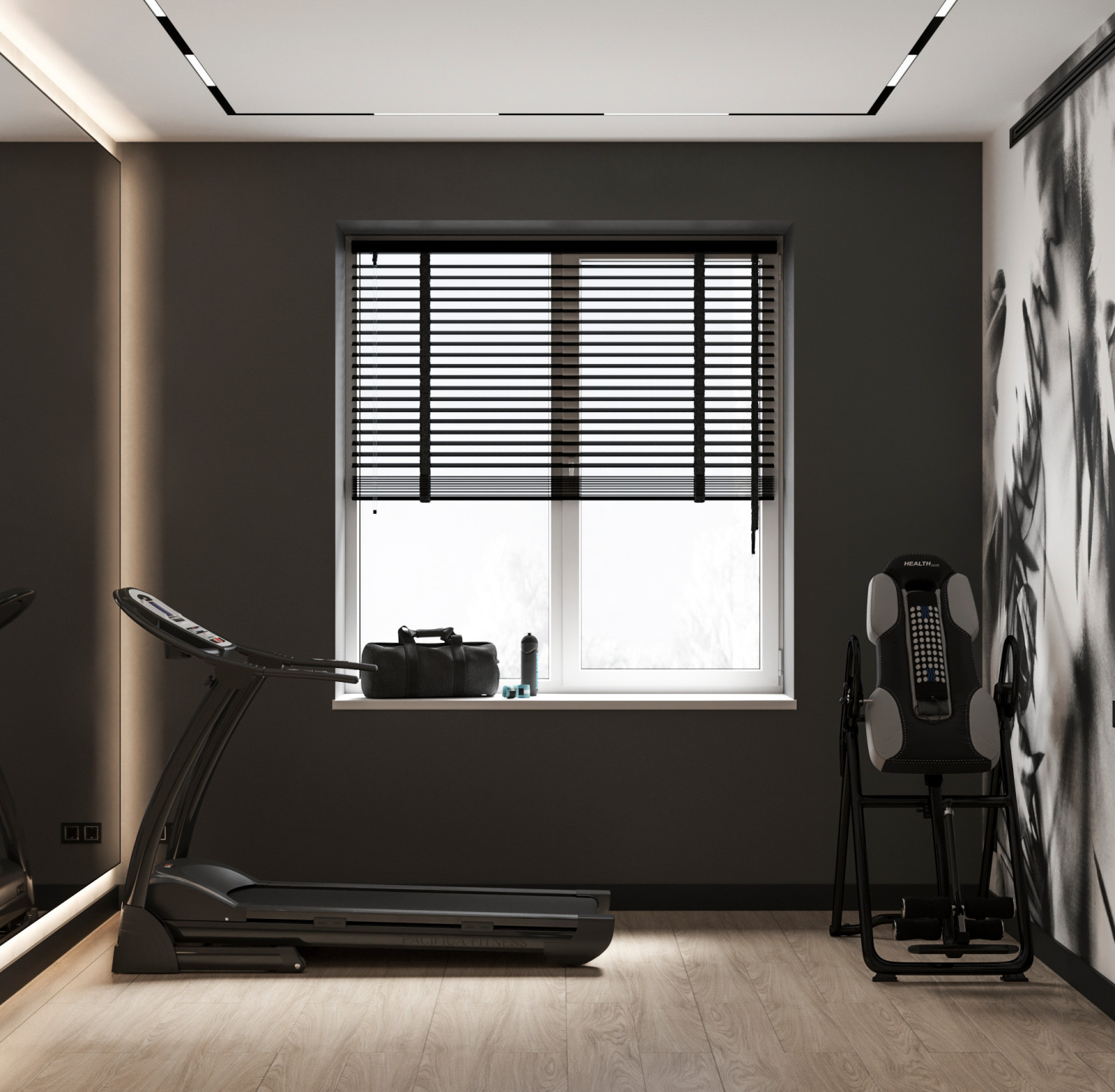 Стильный интерьер коттеджа с женской и мужской спальнями