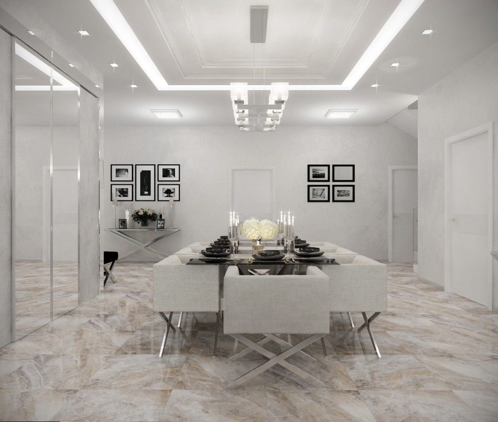 Гостиная и столовая в частном доме