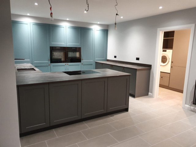 Two toned blue kitchen contemporary-kitchen