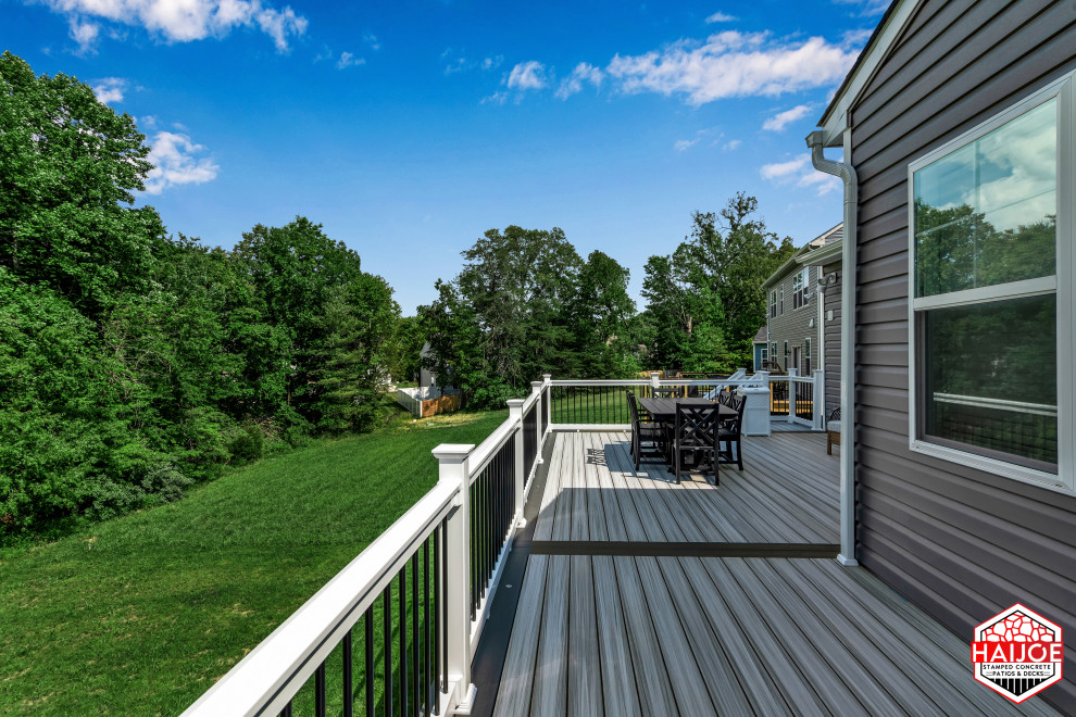 Deck - large transitional backyard second story deck idea in DC Metro