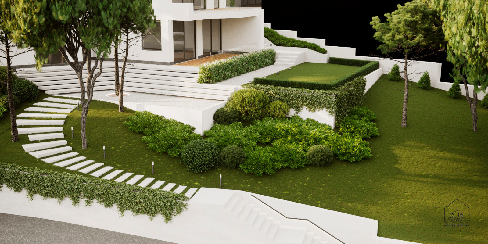 Ландшафтное проектирование участка и дизайн фасадов архитектуры