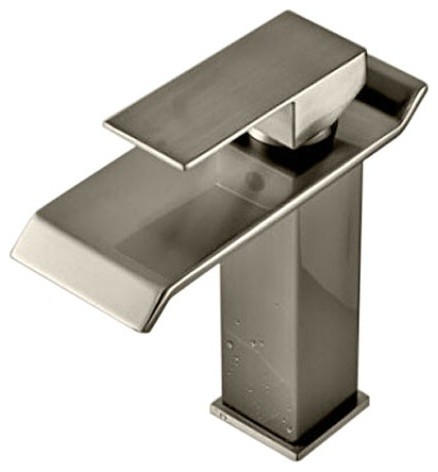 Waterfall Sink Faucet Brushed Nickel Contemporary Bathroom Waterfall Sink Faucet Brushed Nickel