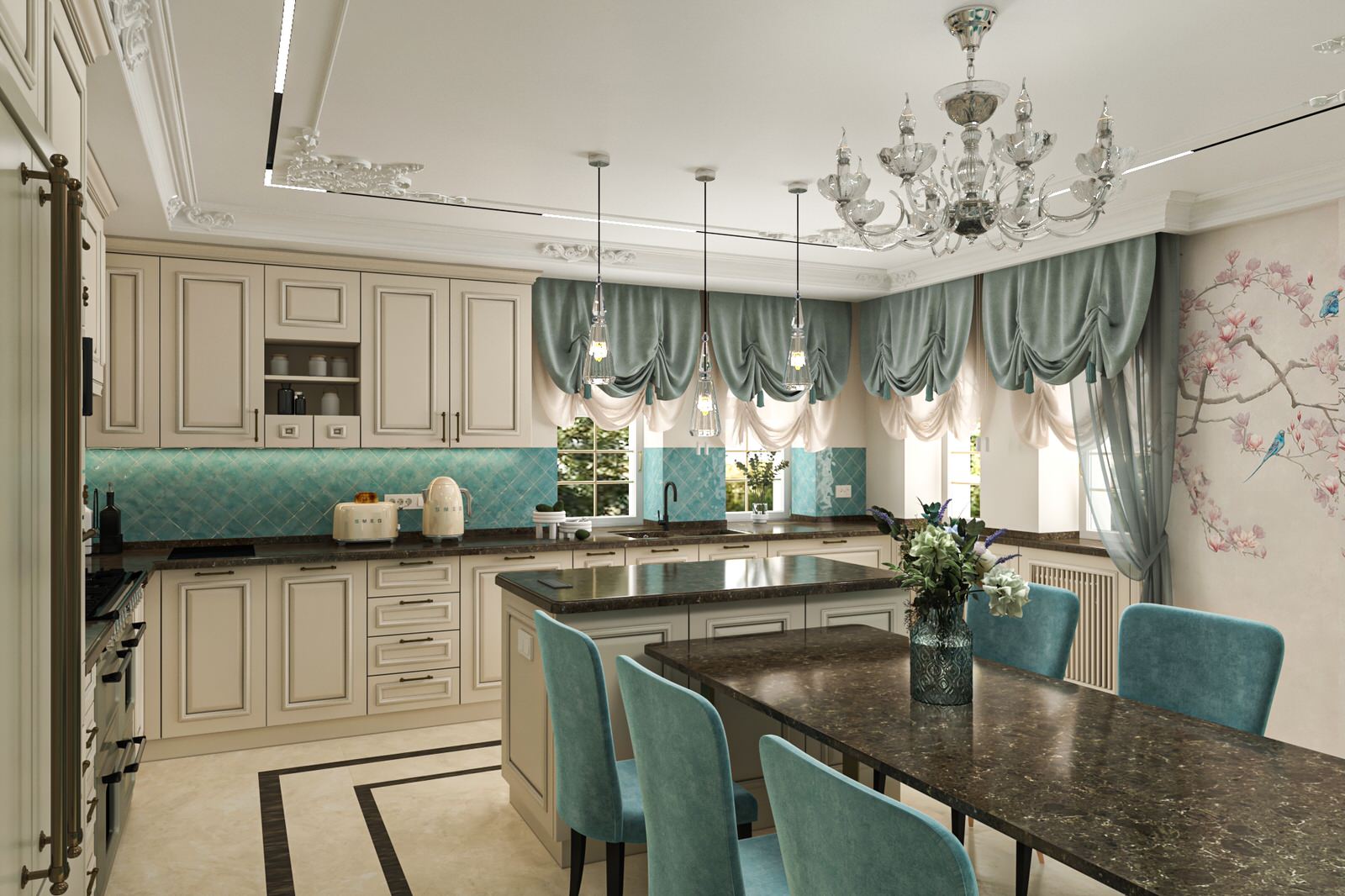 Кухня в Загородном доме на Ильинском щоссе