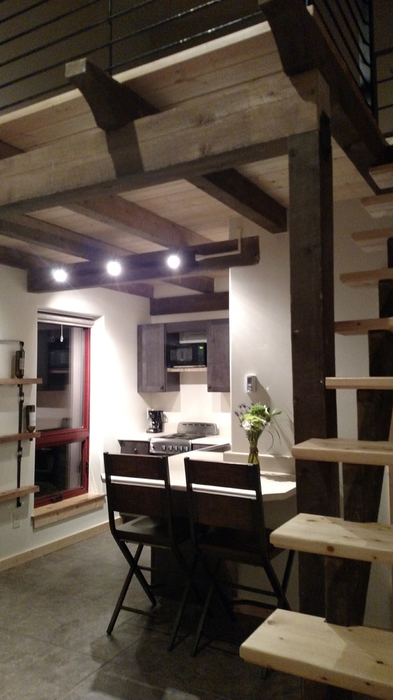 Example of a small arts and crafts kitchen design in Denver