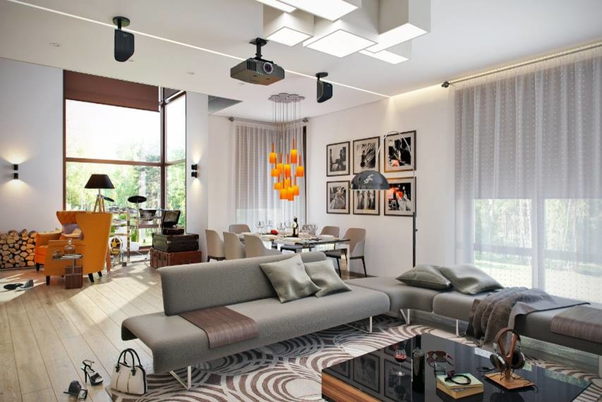 Интерьер загородного дома в Подмосковье.