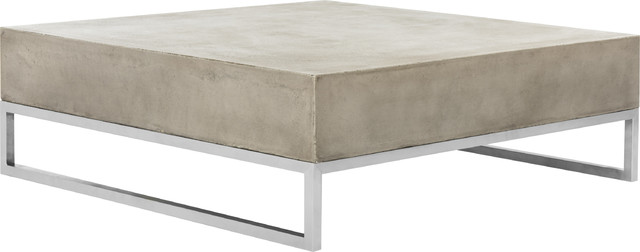 Eartha Concrete Coffee Table Contemporary Outdoor Tables Safavieh Eartha Modern Concrete 11 42 Coffee Table Indoor Outdoor