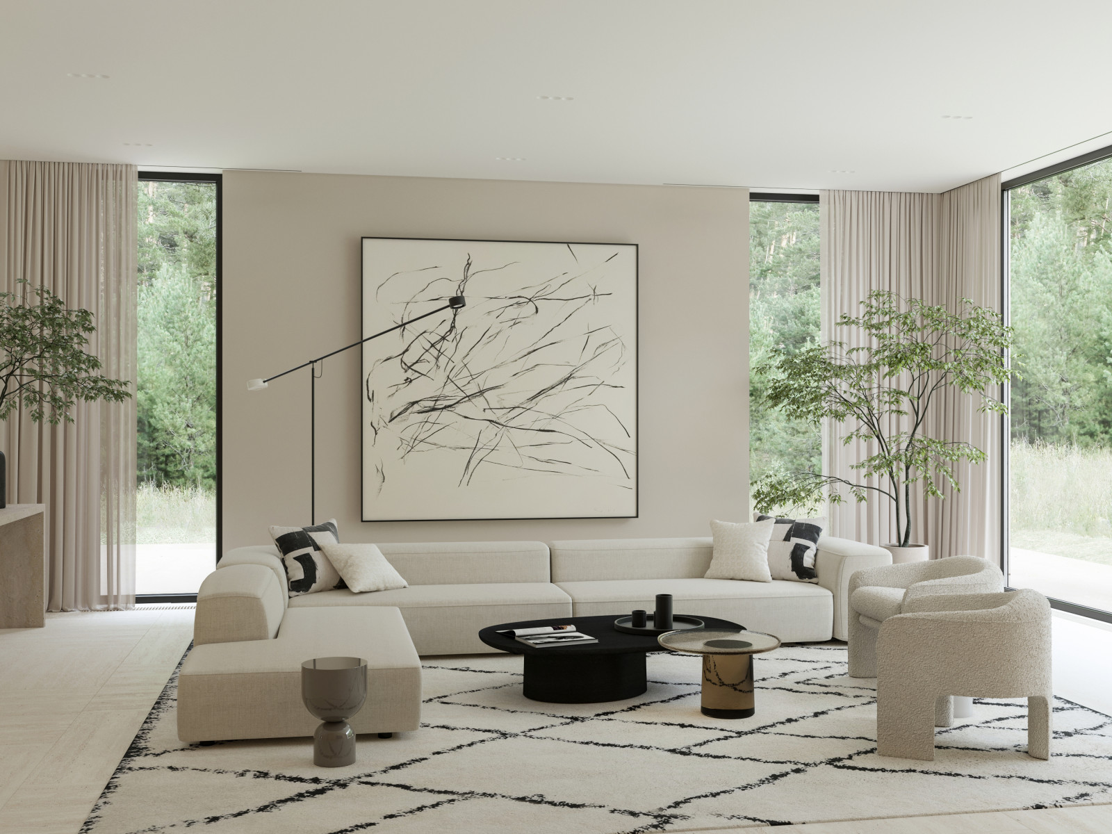 Дом с панорамными окнами.