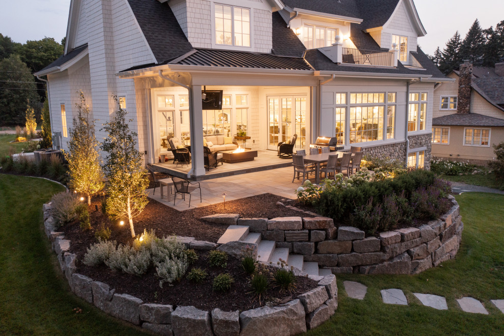 Example of a beach style patio design in Minneapolis