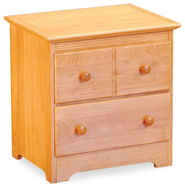 the Atlantic Furniture Windsor 2 Drawer Nightstand in Natural Maple